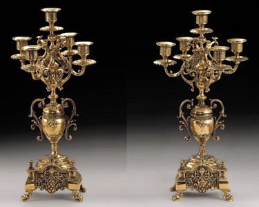 Luxus Barock Bronze Kerzenhalter Set Gold Luxury Baroque Bronze Candle Holder Set Gold