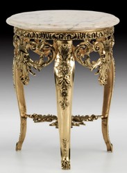 Casa Padrino luxury baroque side table gold / white - Magnificent bronze table with marble top - Luxury furniture in baroque style - Baroque style living room furniture - Noble & Magnificent