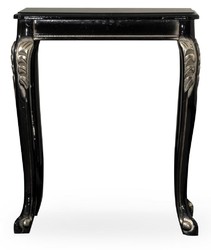 Casa Padrino tavolino barocco di lusso nero / argento - Tavolo quadrato in legno massello stile barocco - Mobili da soggiorno di lusso in stile barocco - Mobili barocchi - Nobile e Magnifico
