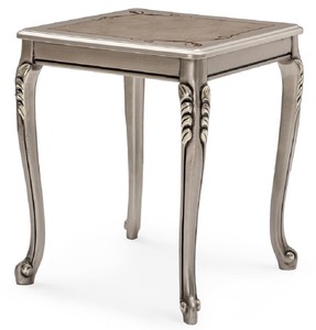 Casa Padrino luxury baroque side table silver - Square baroque style solid wood table - Luxury living room furniture in baroque style - Baroque furniture - Noble & Magnificent