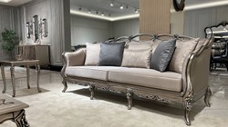 Luxus Barock Massivholz Beistelltisch Silber Luxury Baroque Solid Wood Side Table Silver