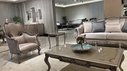 Luxus Barock Massivholz Beistelltisch Silber Luxury Baroque Solid Wood Side Table Silver