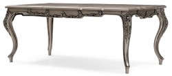 Luxus Barock Massivholz Esstisch Küchentisch Silber Luxury Baroque Solid Wood Dining Table Kitchen Table Silver