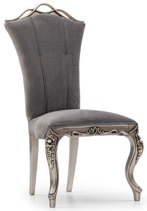 Casa Padrino Luxus Barock Esszimmer Stuhl 6er Set Grau / Silber - Prunkvolle Barockstil Küchen Stühle - Luxus Esszimmer Möbel im Barockstil - Barock Esszimmer Möbel - Barockstil Möbel