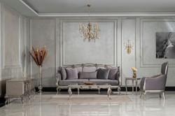 Casa Padrino luxury baroque living room armchair gray / silver - Handmade baroque style armchair with decorative pillow - Luxury living room furniture in baroque style - Noble & Magnificent