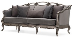 Casa Padrino canapé de salon baroque de luxe gris / argent - Canapé baroque fait main avec coussins décoratifs - Meuble de salon de luxe de style baroque - Meuble baroque - Noble & Magnifique