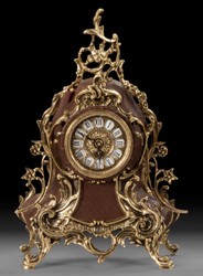 Luxus Barock Bronze Tischuhr Gold Braun Luxury Baroque Bronze Table Clock Gold Brown