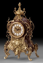 Luxus Barock Bronze Tischuhr Gold Braun Luxury Baroque Bronze Table Clock Gold Brown