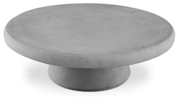 Casa Padrino table de jardin de luxe gris Ø 100 x H. 32 cm - Table basse de jardin ronde en béton armé de fibre de verre - Mobilier de jardin et terrasse - Qualité de luxe