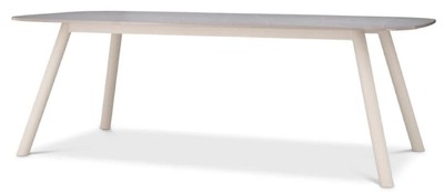 Casa Padrino Luxus Gartentisch Grau / Sandfarben 220 x 120 x H. 75,5 cm - Rechteckiger Garten Esstisch mit Keramik Tischplatte - Garten & Terrassen Möbel - Luxus Outdoor Möbel