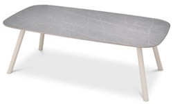 Luxus Garten Terrassen Tisch Esstisch mit Keramik Tischplatte Grau Sandfarben Luxury Garden Patio Table Dining Table with Ceramic Table Top Gray Sand