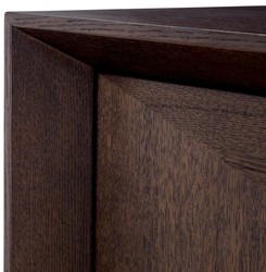Casa Padrino buffet de luxe moka / laiton 180 x 50 x H. 80,5 cm - Armoire en placage de chêne avec 4 portes - Meuble de luxe - Meuble d'hôtel - Ameublement de luxe