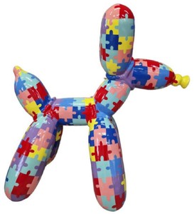 Casa Padrino escultura decorativa de diseño de lujo perro de globo colorido 100 cm - Figura decorativa grande XXL - Escultura decorativa XXL - Esculturas y figuras decorativas XXL