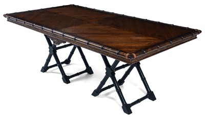 Casa Padrino Luxury Vintage Style Dining Table Brown / Black 215 x 108 x H. 78 cm - Rectangular Solid Wood Dining Room Table - Dining Room Furniture - Vintage Style Furniture - Luxury Furniture