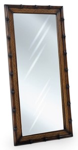 Casa Padrino Miroir Mural de Style Vintage de Luxe Marron / Naturel 74 x 8 x H. 184 cm - Miroir Rectangulaire en Bois Massif - Meuble de Style Vintage - Meuble de Luxe