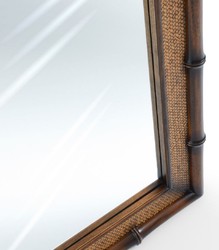 Casa Padrino Espejo de Pared de Estilo Vintage de Lujo Marrón / Natural 74 x 8 x A. 184 cm - Espejo Rectangular de Madera Maciza - Muebles de Estilo Vintage - Muebles de Lujo