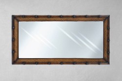 Casa Padrino Espejo de Pared de Estilo Vintage de Lujo Marrón / Natural 74 x 8 x A. 184 cm - Espejo Rectangular de Madera Maciza - Muebles de Estilo Vintage - Muebles de Lujo