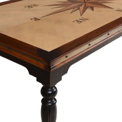 Casa Padrino Table à Manger de Style Vintage de Luxe Naturel / Marron / Noir 240 x 120,5 x H. 77,5 cm - Table de Salle à Manger en Bois Massif - Meubles de Salle à Manger de Style Vintage de Luxe