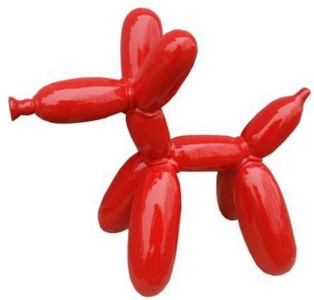 Casa Padrino escultura decorativa de diseño de lujo perro de globo rojo 100 cm - Figura decorativa grande XXL - Escultura decorativa XXL - Esculturas y figuras decorativas XXL