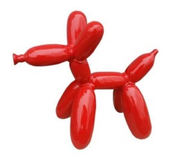 Casa Padrino escultura decorativa de diseño de lujo perro de globo rojo 62 x A. 57 cm - Figura decorativa grande - Esculturas y figuras decorativas de lujo