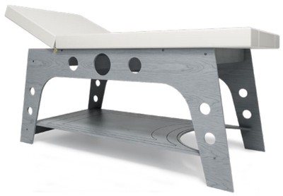 Casa Padrino luxury massage table gray / white 190 x 70 x H. 77 cm - Handmade massage table with adjustable headrest - Luxury quality - Made in Italy