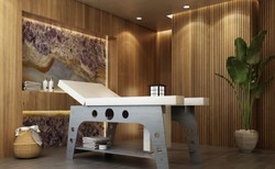 Casa Padrino luxury massage table gray / white 190 x 70 x H. 77 cm - Handmade massage table with adjustable headrest - Luxury quality - Made in Italy