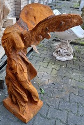 Casa Padrino Scultura Art Nouveau del Giardino Ruggine 46 x 70 x A. 97 cm - Elegante Figura in Metallo per la Decorazione del Giardino - Accessori per la Decorazione Giardino Barocco e Art Nouveau