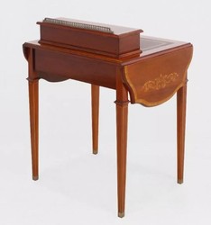 Barock Sekretär ausklappbar Tisch Empire Antik Stil Stilmöbel Secretary Desk Baroque Furniture Interior Möbel Einrichtung