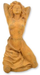 Casa Padrino Sculpture de Décoration de Jardin Art Nouveau Rouille H. 72,6 cm - Elégante Décoration de Jardin en Métal Figurine - Accessoires de Décoration de Jardin Baroque & Art Nouveau