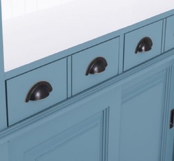 Landhausstil Massivholz Barschrank Weinschrank Blau Weiß Country Style Solid Wood Bar Cabinet Wine Cabinet Blue White