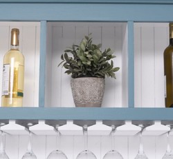 Landhausstil Massivholz Barschrank Weinschrank Blau Weiß Country Style Solid Wood Bar Cabinet Wine Cabinet Blue White