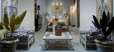 Casa Padrino Luxury Baroque Wrought Iron Furniture Set White / Blue / Gold - 2 Armchairs & 1 Coffee Table - Living Room Furniture - Garden Furniture - Luxury Baroque Furniture