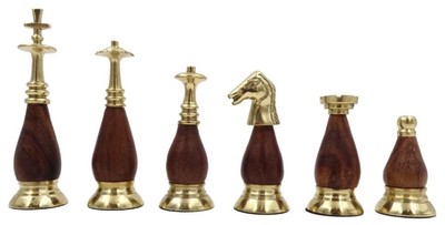 Casa Padrino Luxus Schach Set Braun / Beige / Silber / Gold 40 x 40 cm - Zusammenklappbares Holz Schachspiel - Holz Schachbrett mit Messing Schachfiguren - Luxus Deko Accessoires