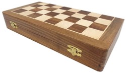 Casa Padrino conjunto de ajedrez de lujo marrón / beige 40 x 40 cm - Ajedrez de madera plegable - Tablero de ajedrez de madera con piezas de ajedrez de madera - Accesorios de lujo