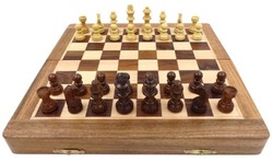 Casa Padrino set di scacchi di lusso marrone / beige 30 x 30 cm - Set di scacchi in legno pieghevole - Scacchiera in legno con pezzi degli scacchi in legno - Accessori di lusso