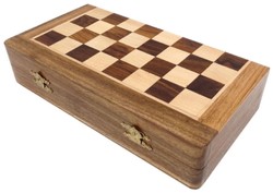 Casa Padrino set di scacchi di lusso marrone / beige 30 x 30 cm - Set di scacchi in legno pieghevole - Scacchiera in legno con pezzi degli scacchi in legno - Accessori di lusso