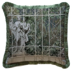 Luxus Barock Deko Kissen mit Fransen Skulptur Luxury Baroque Decorative Pillow with Fringes Sculpture