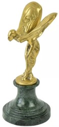 Luxus Deko Bronze Marmor Briefbeschwerer Frau mit Flügeln Gold Grün Luxury Decorative Bronze Marble Paperweight Lady with Wings Gold Green