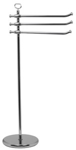 Casa Padrino Porte Serviette de Salle de Bain de Luxe Argent Ø 25 x 40 x H. 92,5 cm - Porte Serviette de Laiton Autoportante - Meubles de Salle de Bain - Meubles de Hôtel - Fabriqué en Italie