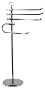 Casa Padrino Porte Serviette de Salle de Bain de Luxe Argent Ø 25 x 40 x H. 93 cm - Porte Serviette de Laiton Autoportante - Meubles de Salle de Bain - Meubles de Hôtel - Fabriqué en Italie