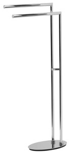 Casa Padrino Porte Serviette de Salle de Bain de Luxe Argent 32 x H. 87,5 cm - Porte Serviette de Laiton Autoportante - Meubles de Salle de Bain - Meubles de Hôtel - Fabriqué en Italie