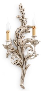 Casa Padrino applique murale double de luxe baroque argent antique 32 x 16 x H. 66 cm - Magnifique applique de style baroque - Luminaires baroques - Qualité de luxe - Fabriquée en Italie