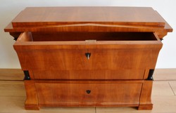 Casa Padrino cassettone Biedermeier di lusso in legno massello con 3 cassetti marrone / nero 100 x 60 x A. 80 cm - Cassettone camera da letto - Mobili camera da letto - Mobili Biedermeier