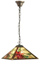 Casa Padrino lampe suspendue Tiffany de luxe multicolore 43 x 43 x H. 75 cm - Lampe suspendue Art Déco Tiffany - Lampe suspendue décorative - Lampe suspendue de salon - Luminaires Tiffany