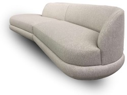 Casa Padrino divano di lusso grigio 172 x 100 x A. 82 cm - Divano curvo da soggiorno - Divano hotel - Mobili da soggiorno - Mobili hotel - Mobili di lusso - Arredi di lusso
