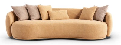 Casa Padrino luxury 4 seater sofa orange 270 x 97 x H. 76 cm - Living room sofa - Hotel sofa - Living room furniture - Hotel furniture - Luxury furniture - Luxury furnishings