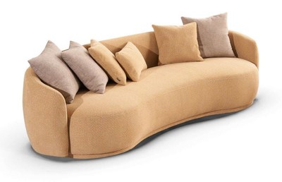 Casa Padrino Luxus 4er Sofa Orange 270 x 97 x H. 76 cm - Wohnzimmer Sofa - Hotel Sofa - Wohnzimmer Möbel - Hotel Möbel - Luxus Möbel - Luxus Einrichtung - Wohnzimmer Einrichtung