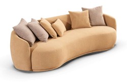 Casa Padrino divano a 4 posti di lusso arancio 270 x 97 x A. 76 cm - Divano da soggiorno - Divano hotel - Mobili da soggiorno - Mobili hotel - Mobili di lusso - Arredi di lusso