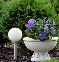 Runder Barock Garten Terrassen Deko Blumentopf Pflanzentopf Grau Round Baroque Garden Terrace Decorative Flower Pot Plant Pot Gray