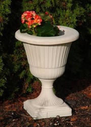 Runder Barock Garten Terrassen Deko Blumentopf Pflanzentopf Weiß Round Baroque Garden Terrace Decorative Flower Pot Plant Pot White